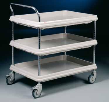 BCD Series Carts BC 2030-2D UM BC 2030-3D UM The Deep Ledge Utility Carts are specially designed with a 70 mm deep shelf to contain product and spills.