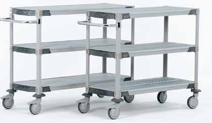 Utility Carts These utility carts are of a solid welded, STAINLESS STEEL, tube frame design. The 600 x 400 mm shelf size is made to accommodate standardized utility bins.