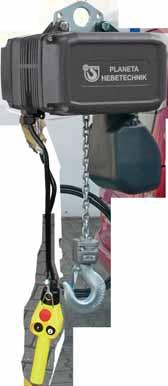 Electric Chain Hoist PLANETA-GCH with top hook suspension or top lug suspension with contactor control (low voltage) GCH with standard lug suspension and plastic chain case Version: Typ N = Single