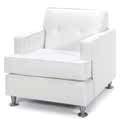 Whisper Chair White Leather 35 L x 37 D x 35 H