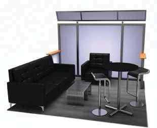 4FT VIP Bar Criss Cross Chairs Café Table 10x10 Booth