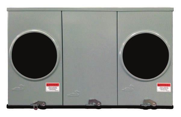 Specifications and Features Single phase Top/Bottom Feed UL Listed Selected items are utility approved MA 3R enclosure Multiple hub opening and closure plate sizes available ub opening in top