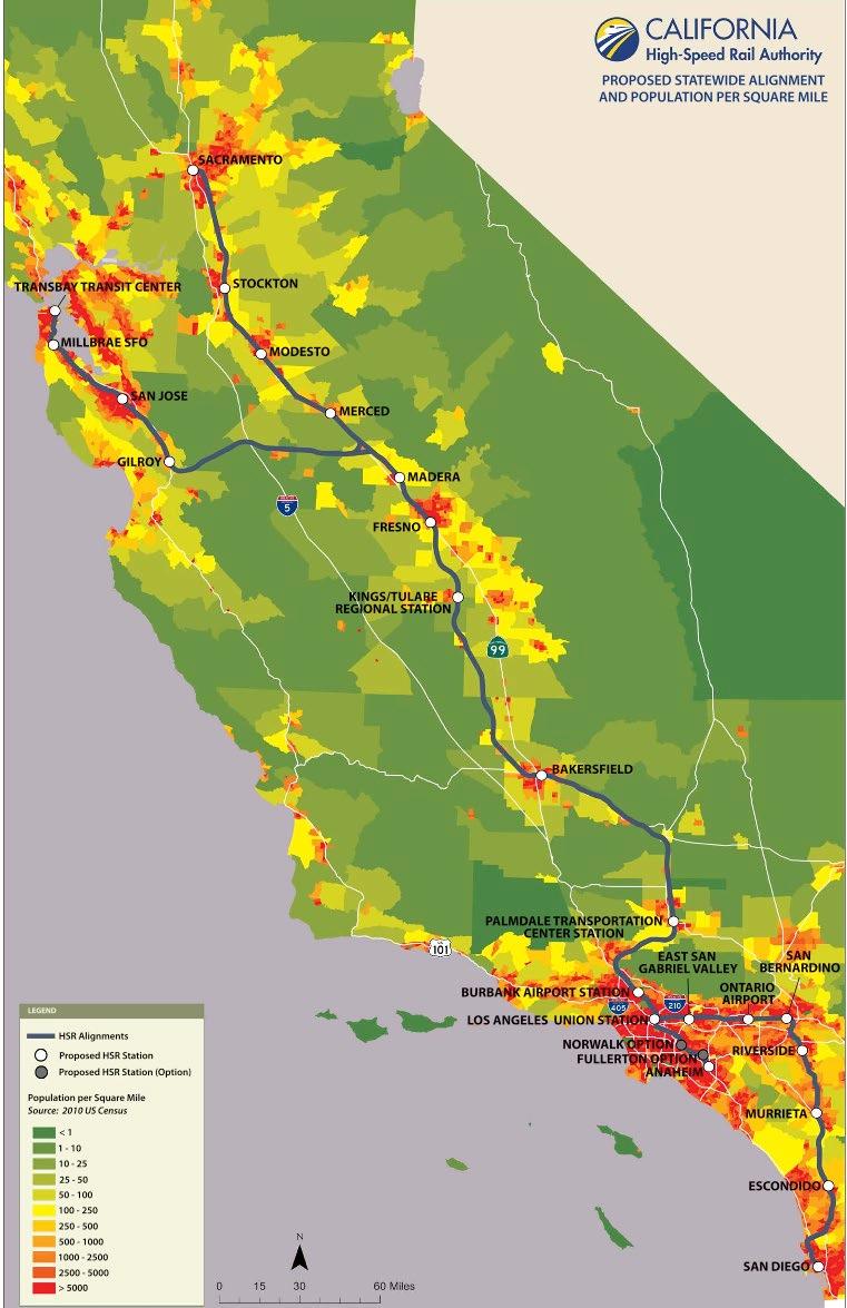 PURPOSE & NEED 8 Service to more than 90% of the population of California Capable of operating at speeds of up