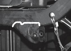 Locate the factory lower link arm frame pocket, using a die grinder with a cutoff wheel, cut the link