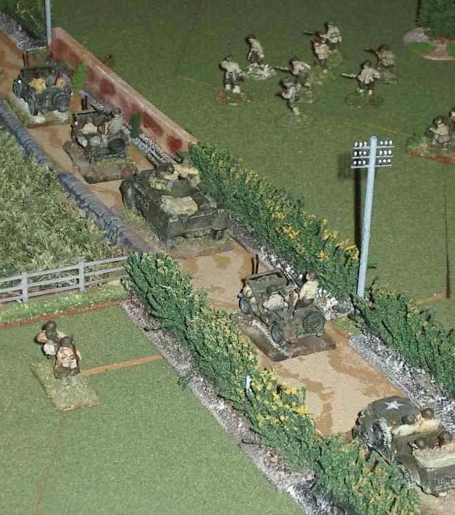 Scenario The game table is approximately 10 x 6. The game lasts 10 moves per side starting with German Turn 1. Woods are a continuous feature for movement, provide soft cover and restrict visibility.