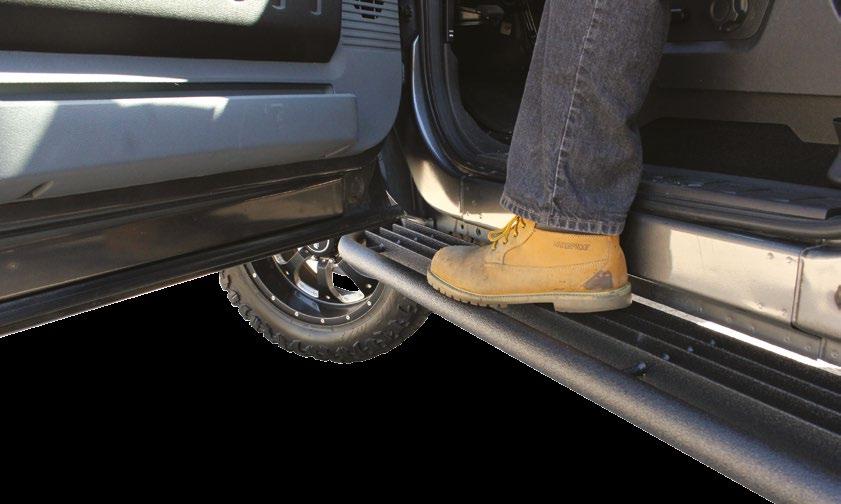 1010 Racher Rugged Steps Cab Length Steps for your truck Extra wide, 8.25, for sure footed step Strong, high strength steel brackets Vehicle specific brackets for easy, no drill installation 1.