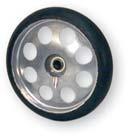 10 Model # D2 RUBBER Solid rubber tire on one-piece polyolefi n rim with ball bearing hub.