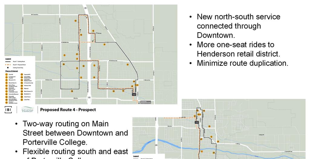 Proposed Route 4 N Main/Prospect New north-south service connected through Downtown.