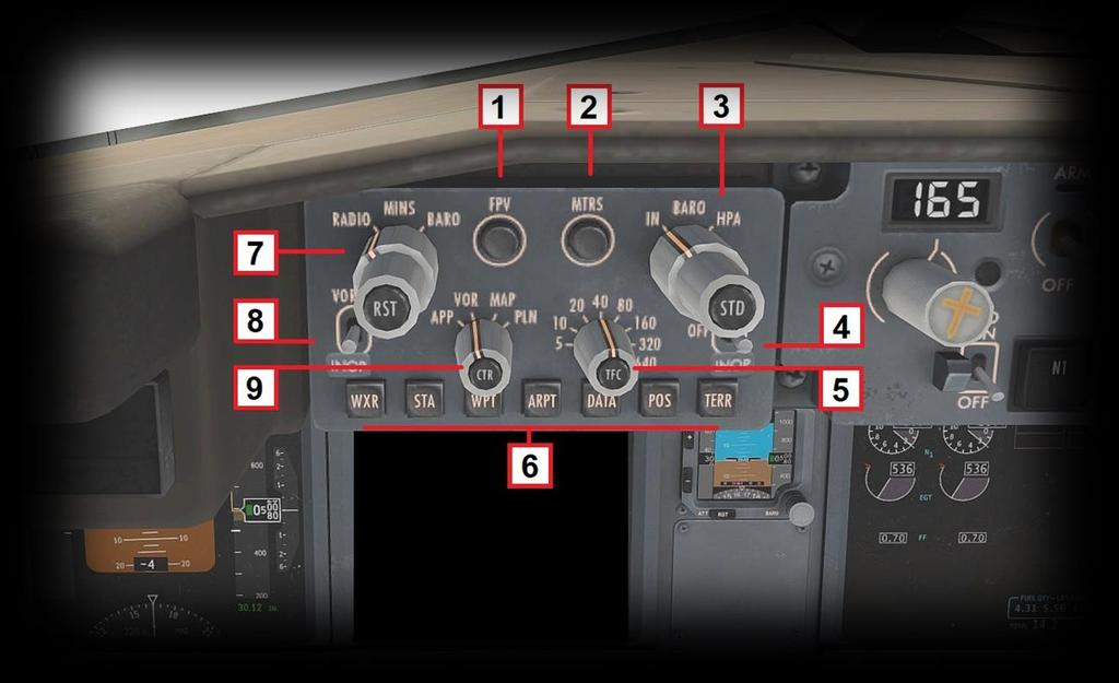 Electronic Horizontal Situation Indicator (EHSI) Control Panel A separate EHSI Control Panel is provided for the pilot and first-officer.
