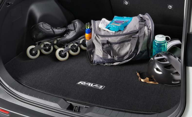 two front and two rear mats The RAV4 logo adds a customized touch Carpet Cargo Mat The ideal solution for helping keep the RAV4 s cargo area looking