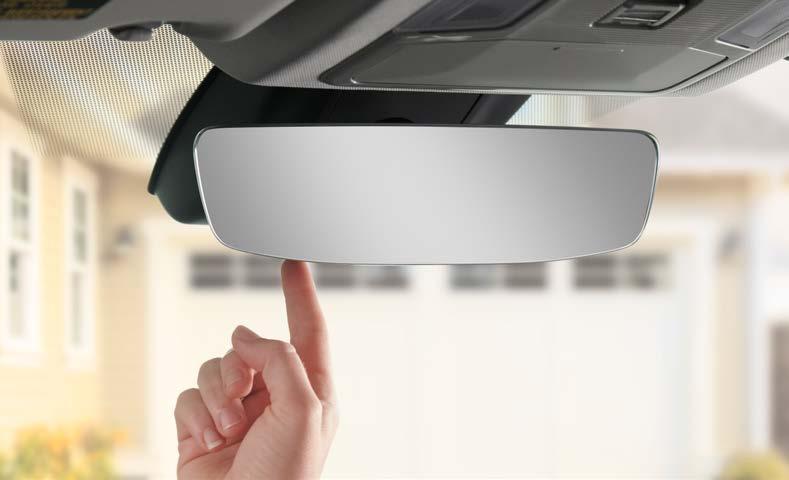 Frameless HomeLink Mirror 4 Frameless HomeLink mirror is battery-operated and helps provide easy entry and exit to your garage.
