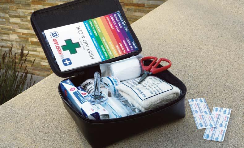 INTERIOR ACCESSORIES First Aid Kit Compact, soft-sided first aid kit contains what you need to treat minor scrapes and scratches.