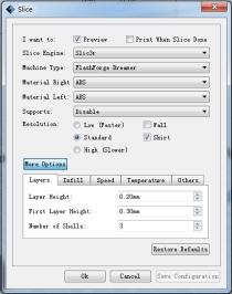 First Print Adjust the model to the right position in the FlashPrint software, then click [Print], and a printing options screen will show up.