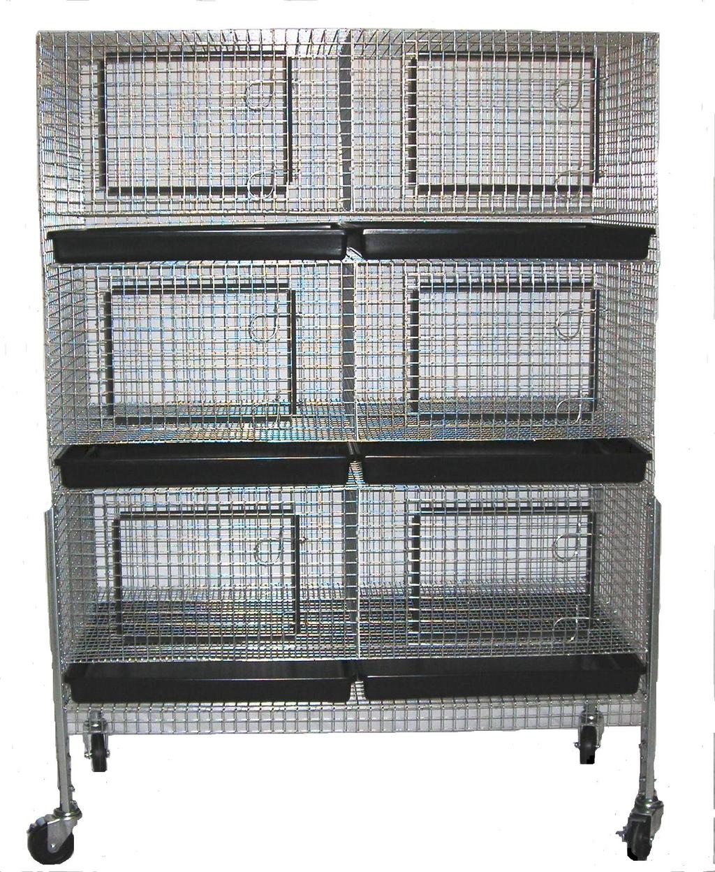 To determine compartment sizes: Sizes are in Length x Width x Total height Take the width of the cage and divide it by how many compartments it has across Example: The 72 x 24 x 54 9 Compartment has