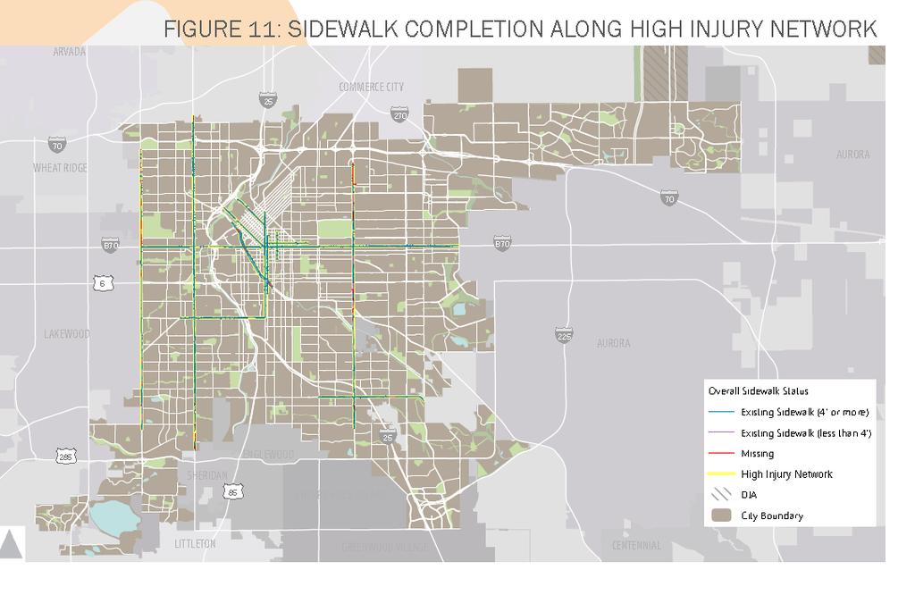 Over 355 miles of sidewalk gaps identified in Denver Moves CIP Sidewalk Gap Program: Map Sidewalk Gaps