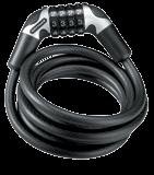 self-coiling cable 8mm double deadbolt padlock with hardened steel shackle Cable and lock are coated with black