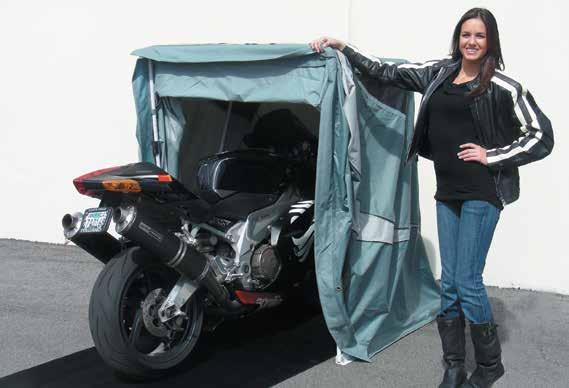 & FINAL SPEED-WAY SHELTERS Benefits: Waterproof and UV protective fabric Fast and convenient No motorycle contact Full coverage to the ground Locking feature Speed-Way shelters and motorcycle covers
