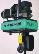 These hoists for load up to 7 500 kg are equiped with a trolley and are used in applications where horizontal