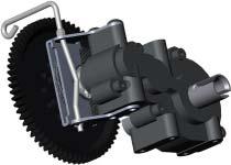 - Mount the 4966 Spur Gear so the flat side faces AWAY from the transmission. Secure using (2) 5252 Screws.