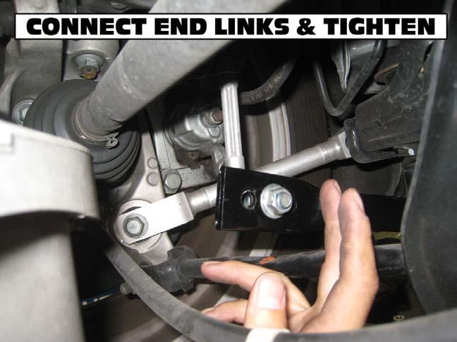 11) On the placement of the REAR endlinks, Hotchkis recommends installing the endlink into the hole