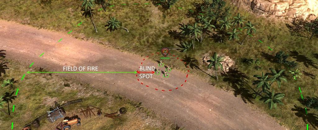 Field of fire is the area in which targets can be fired upon by a given weapon.