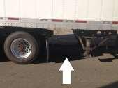 Make sure that there is the proper space between the tractor mudflap and the trailer landing gear. So that they don't hit each other when making a turn.