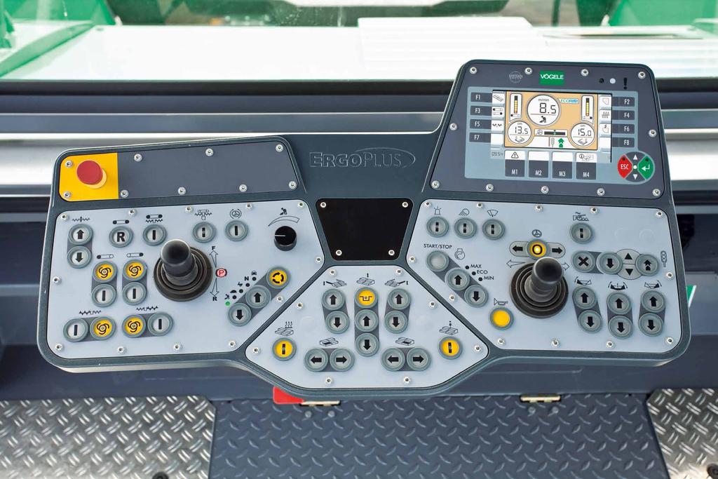 VÖGELE ErgoPlus 3 The Paver Operator s ErgoPlus 3 Console The paver operator s ErgoPlus 3 console has been designed according to practice-related principles. All controls are clearly arranged.