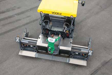 The paver operator s console can be displaced across the full in no time at all.
