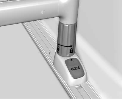 Make sure the divider is locked into place in the rail grooves. Cargo Management System Lock 4. Turn both knobs to the lock position.