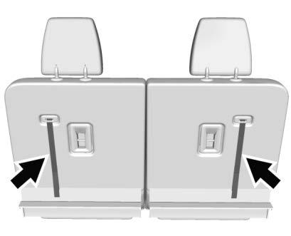 Third Row Seats { Warning Using the third row seating position while the second row is folded, or pushed forward in the entry position, could cause injury in a sudden stop or crash.