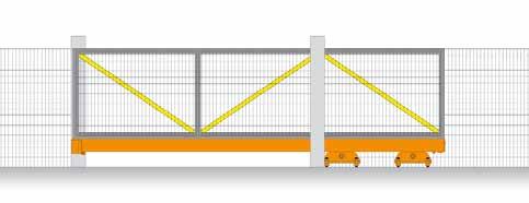 opening Total length of gate Distance between centres of rollers Maximum acting load for