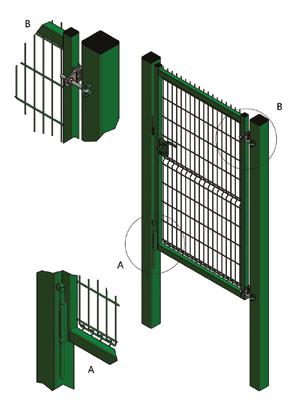 FENCING 84 MORE THAN STEEL ULTRA MESH GATES & ACCESS CONTROL 3 4D adjustable anti-lift-off hinge