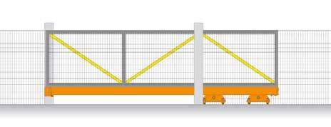length of gate Distance between centres of rollers Maximum acting load for optimal roller