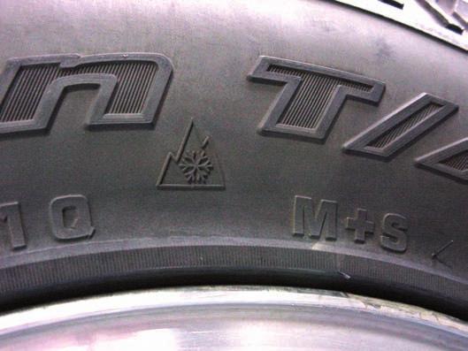 Tire and Wheel Theory 1135 symbol on the tire sidewall next to the M&S symbol (see Figure 61.25). With summer tires the rubber becomes harder in the winter.