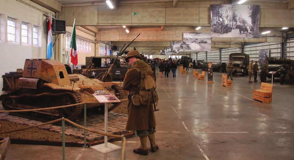 The exhibitioon hall inside the Bastogne Barracks. On the left, a French Renault UE as recuperated by the Germans in 1940, still in that delivery. (A.HdF) exhibitions were organized.