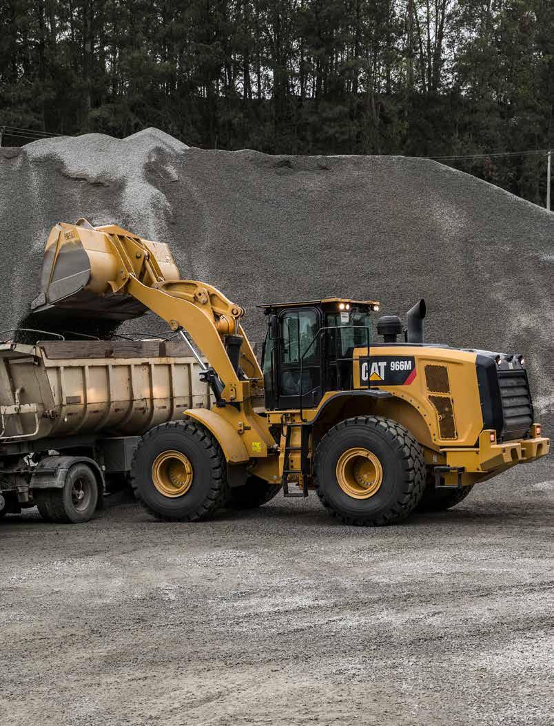 966M WHEEL LOADER TIER 3/STAGE IIIA EQUIVALENT 1 TIER 4 FINAL/STAGE V 2 Engine Maximum Power 230 kw (308 hp) 232 kw (311 hp) Operating Weight 23 220 kg (51,176 lb) 23 220 kg (51,176 lb) 1 Meets