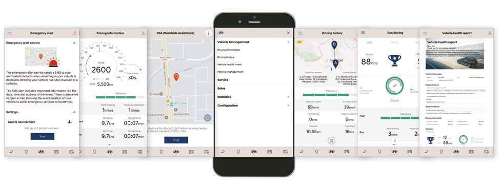 Auto Link helps you keep a check on your vehicle health, monitor driving pattern, manage parking, get