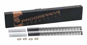 648 PROGRESSIVE FORK SPRING KITS Progressive rate with high-quality PROGRESSIVE LOWERED chrome silicon wire. FORK SPRING KITS Precision wound Kit includes in. lower and in.