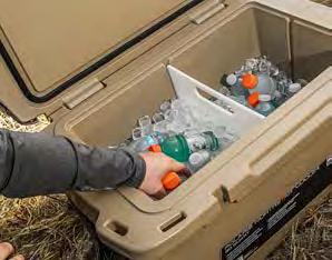 loaded cooler with comfort and ease Integrated tie-down cleats easily secure to any offroad