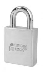 and prying Rekeyable replaceable cylinder and shackle SMALL FORMAT INTERCHANGEABLE CORE PADLOCKS Solid Steel Padlocks Case hardened, chrome plated, solid steel bodies resist cutting, sawing