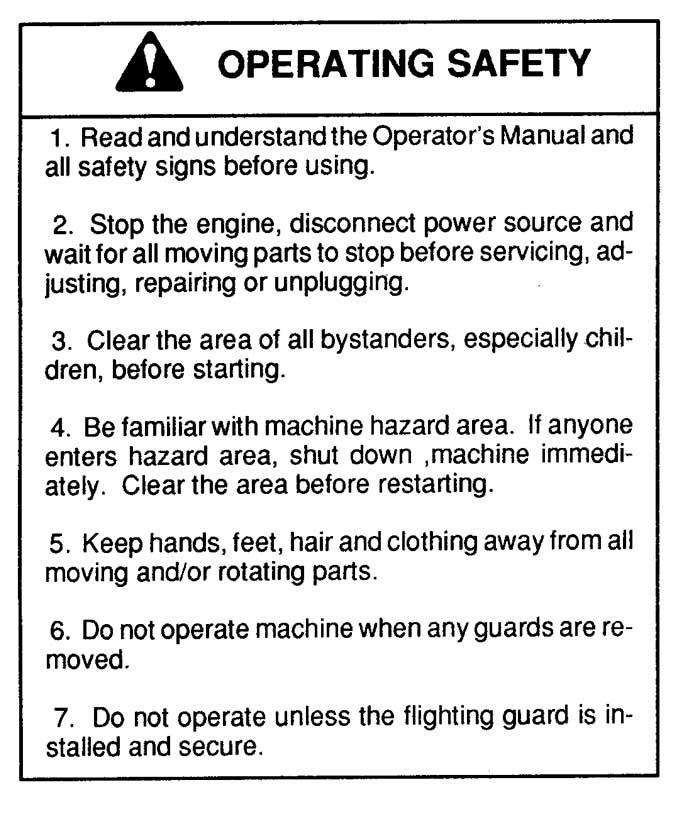 3.2 SAFETY DECAL LOCATIONS The types of decals and locations on the equipment are shown in the illustration below.