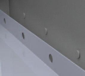 ALL-WELDED SHELF UNITS FEATURES AND BENEFITS Shelves rest on half shear buttons for greater support.