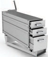 stand) 52 drawer extension provides ready access to equipment and parts while standing outside the van.