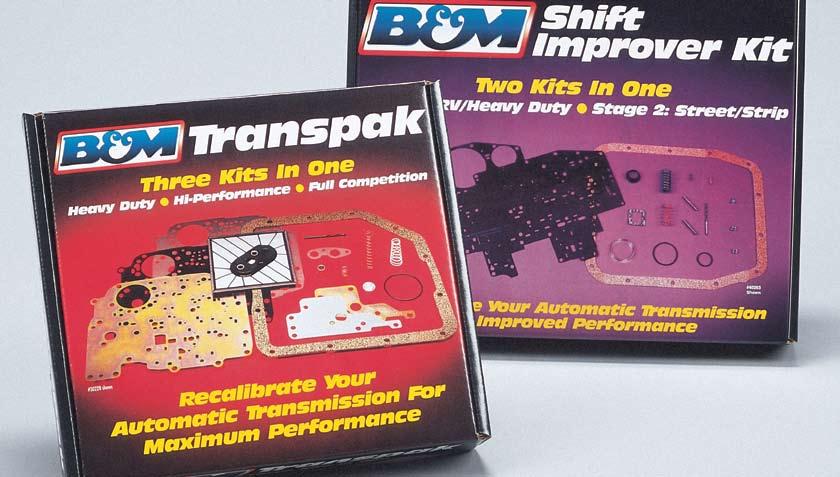 TRANSMISSION KITS B&M TRANSMISSION KITS YOUR CURRENT AUTOMATIC TRANSMISSION A BIT OF A DISSAPOINTMENT? WISHING FOR THAT EXTRA UMPH, THAT FIRMER SHIFT, OR THAT QUICKER CHANGE IN GEARS?