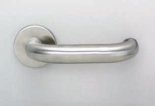 CENTURION RANGE LEVER FURNITURE Lever Handle Rose Mounted Round bar return to door lever prefixed to a 0mm sprung rose Supplied with bolt through and face fixings Metal inner rose mm spindle supplied