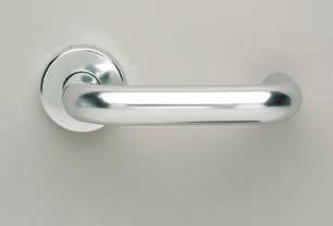 CENTURION RANGE LEVER FURNITURE Lever Handle Rose Mounted Round bar 'return to door' lever handle prefixed to a 0mm sprung rose Supplied with bolt through and face fixings Metal inner rose c/w rubber