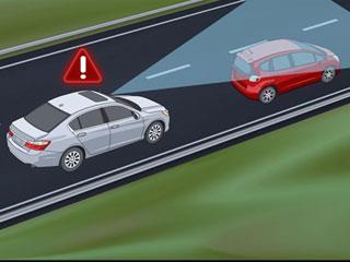Forward Collision Warning (FCW) A small camera mounted at the top of the front windshield or, in the case of the Touring model, a radar system mounted in the front grille