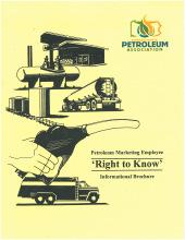 laminated 3" x 2 1/2" N/C PETROLEUM MARKETING EMPLOYEE RIGHT TO KNOW INFORMATIONAL BROCHURE $.