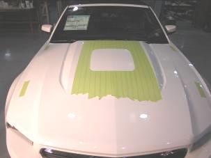 Scoring the paint on the hood will help reduce the chance of paint flake during the