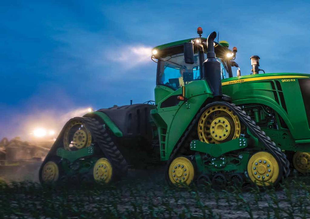 9RX Series Versatility & LED lights THE PERFECT FIT With the new 9RX Narrow Track Tractors, you can choose among 2 m (80 in.), 2.2 m (88 in.) and 3 m (120 in.) tread spacing with 457 mm (18 in.